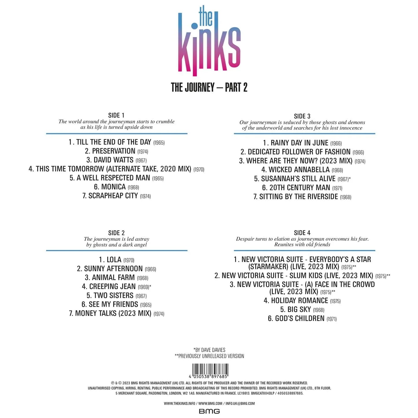 The Kinks - The Journey - Pt. 2 (2 LP) - Joco Records