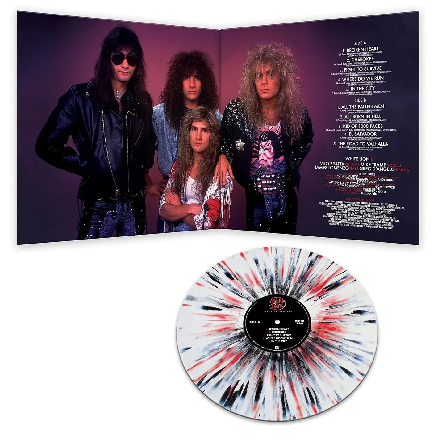 White Lion - Fight To Survive (Limited Edition, White, Black & Red Splatter Vinyl) (LP)