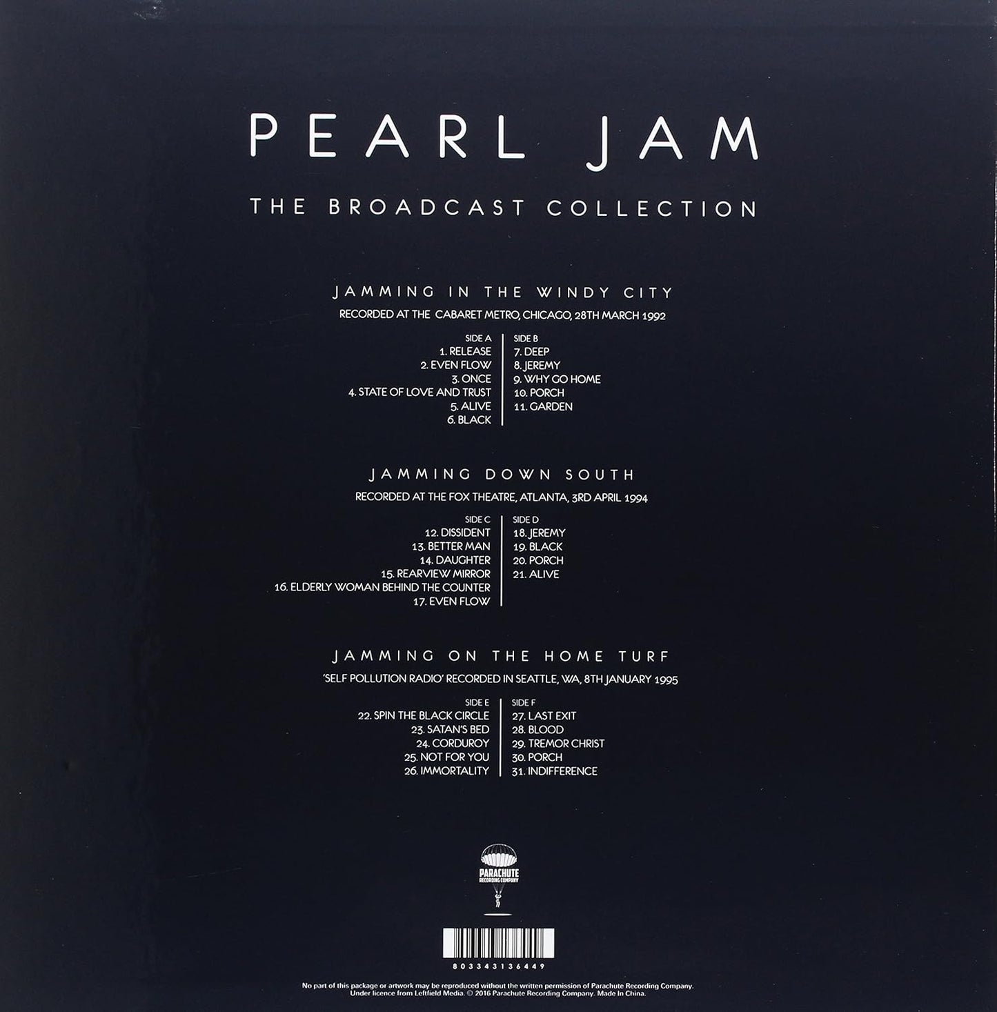 Pearl Jam - The Pearl Jam Broadcast Collection (Limited Edition, Clear Vinyl) (3 LP Box Set)