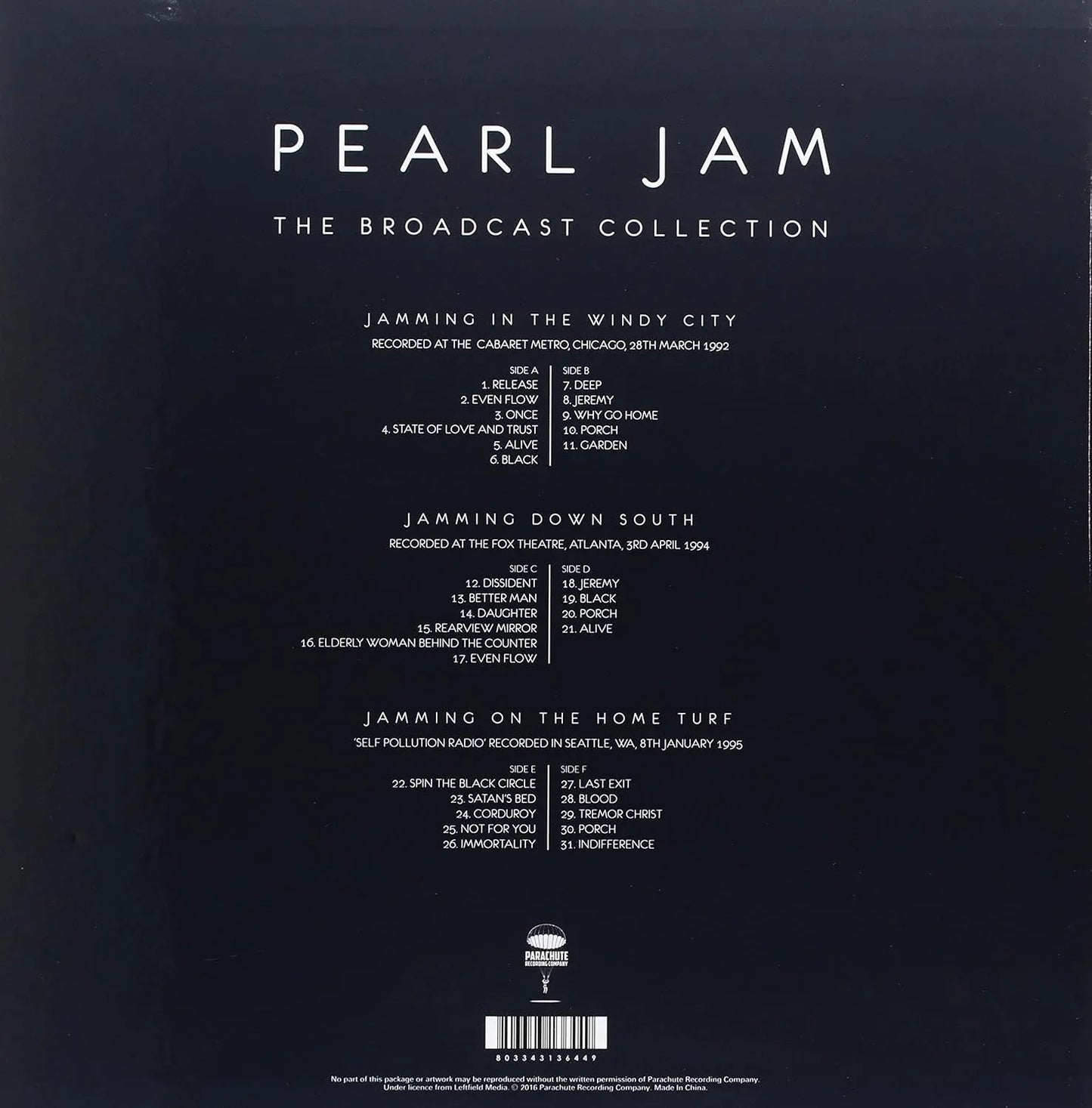 Pearl Jam - The Pearl Jam Broadcast Collection (Limited Edition, Clear Vinyl) (3 LP Box Set)