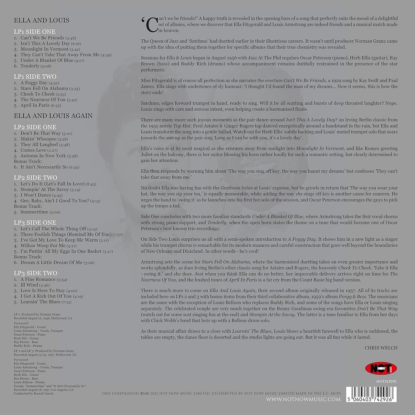 Ella Fitzgerald & Louis Armstrong - The Platinum Collection (Import) (3 LP)