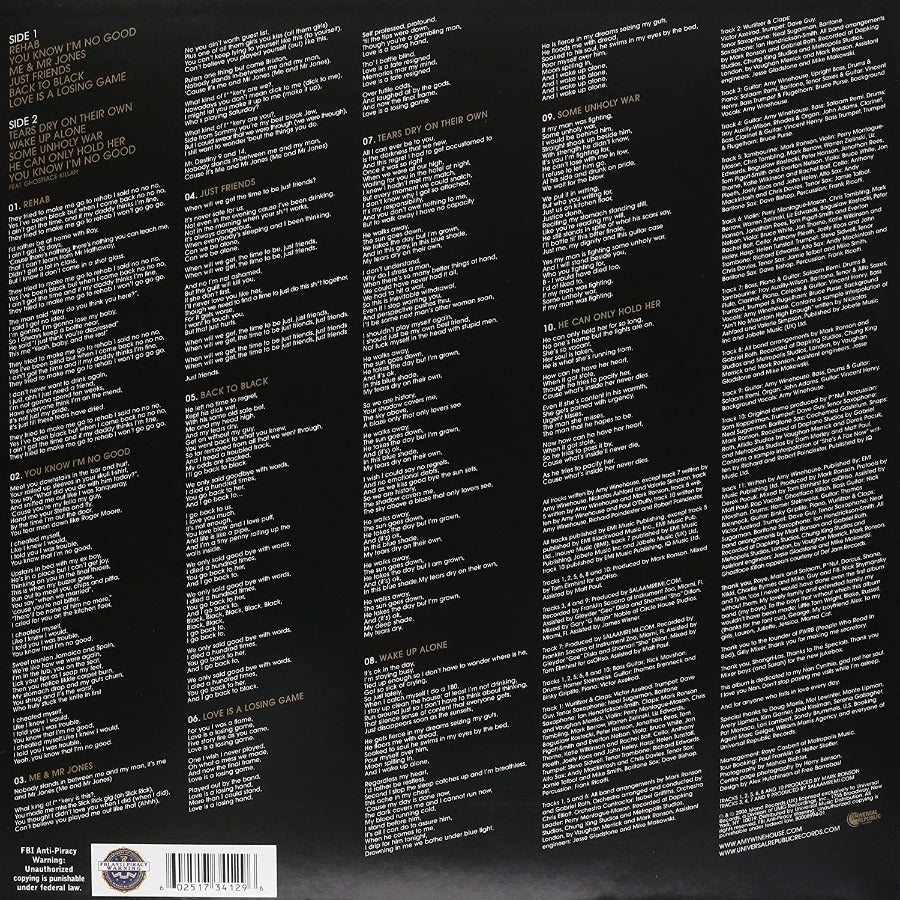 Amy Winehouse - Back To Black (LP) - Joco Records