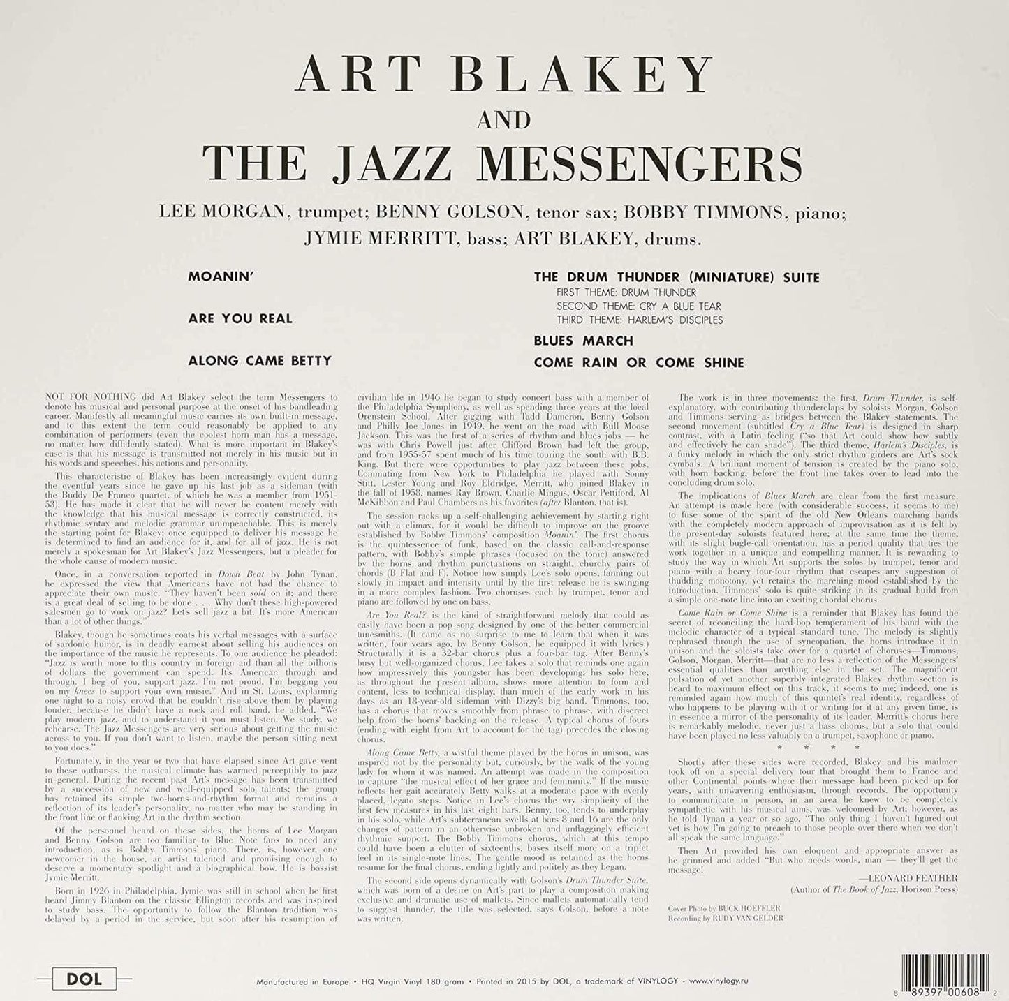 Art Blakey & The Jazz Messengers (Limited Edition, 180 Gram, Blue Vinyl) (LP) - Joco Records