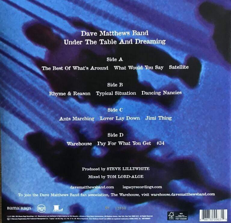 Dave Matthews Band - Under The Table And Dreaming (Remastered, Gatefold, 150 Gram) (2 LP) - Joco Records