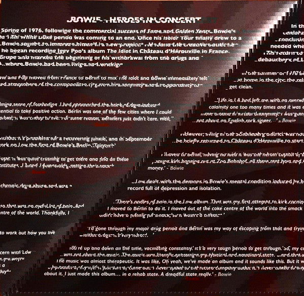 David Bowie - Heroes In Concert (Limited, Numbered, Red & White 10" Vinyl) (2 LP) - Joco Records