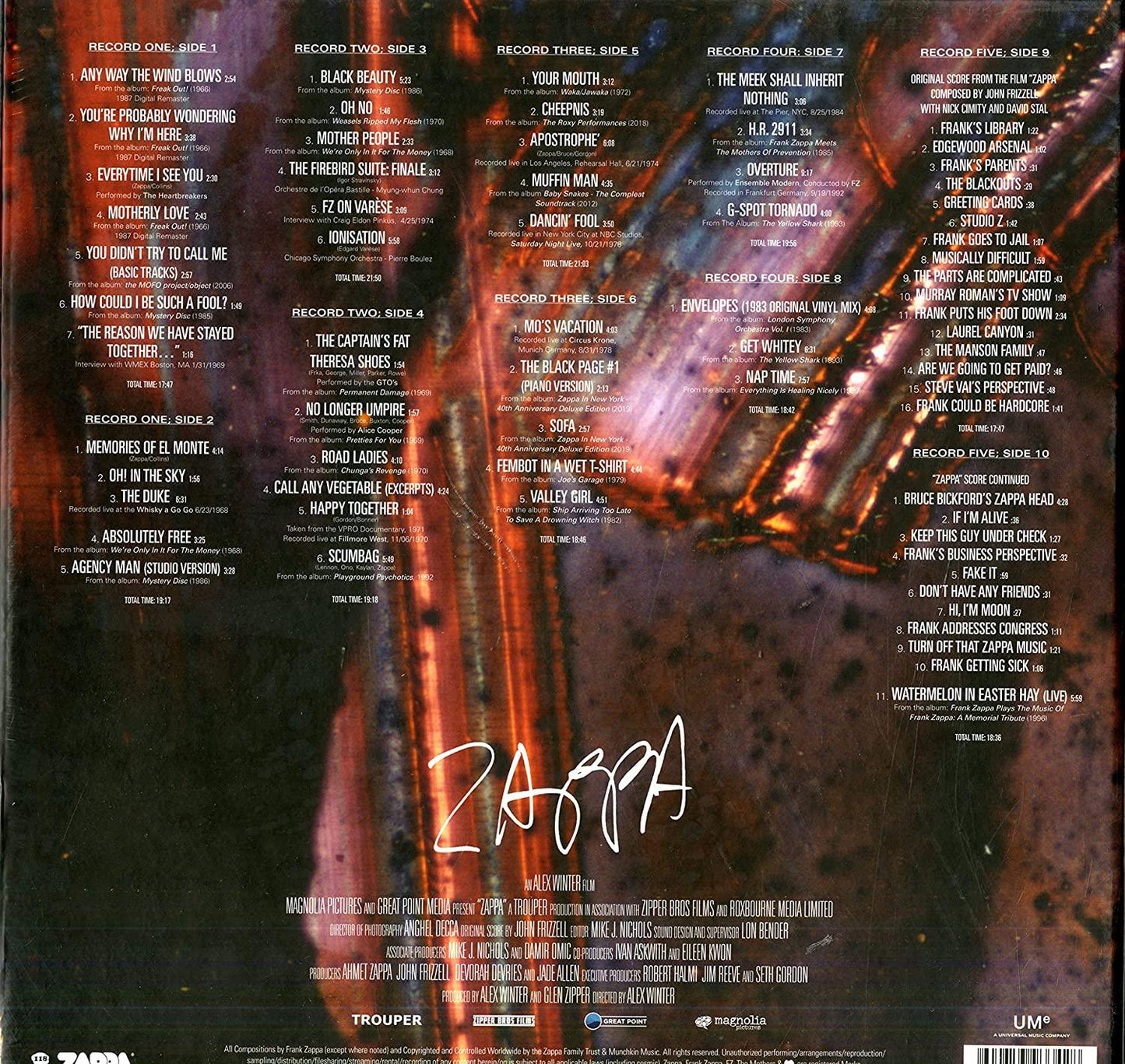 Frank Zappa - Zappa (Original Motion Picture Soundtrack) (Limited Edition, Box Set) (5 LP) - Joco Records