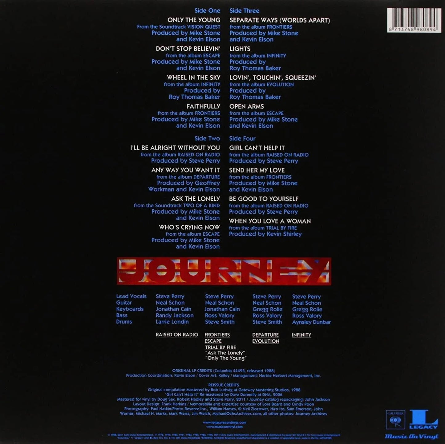 Journey - Greatest Hits Vol.1 (Limited Edition, Remastered, 180 Gram) (2 LP) - Joco Records