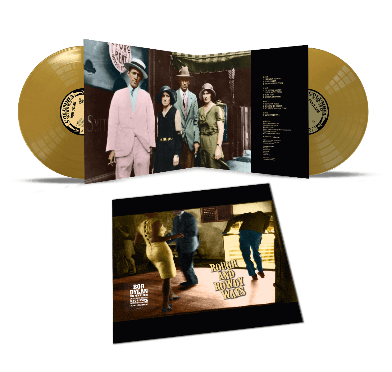 Bob Dylan - Rough And Rowdy Ways (Indie Exclusive: 2 Gold Discs, 180G, Printed Inner Sleeves, Gatefold, With D/L Card) (Vinyl) - Joco Records