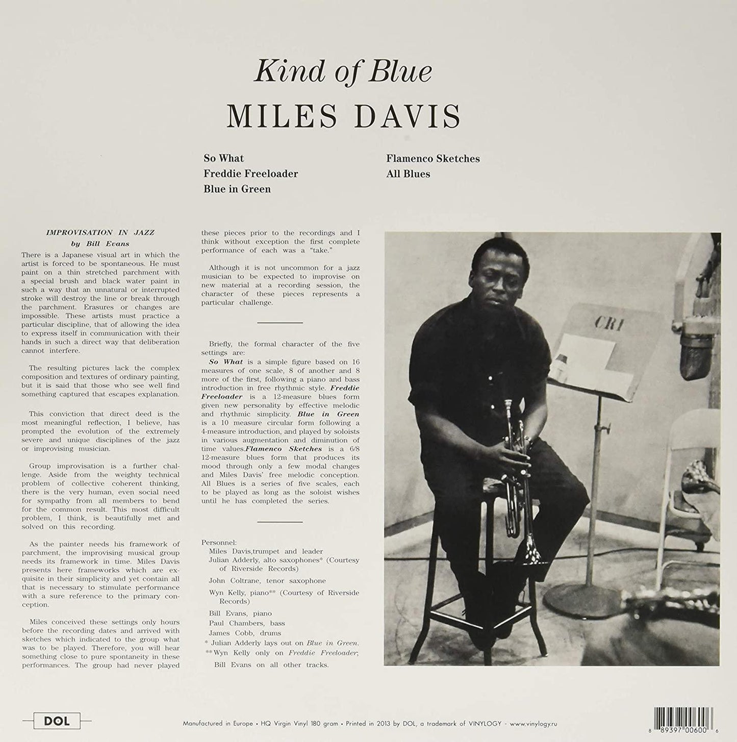 Miles Davis - Kind Of Blue (Limited Edition, 180 Gram, Blue Vinyl) (LP) - Joco Records