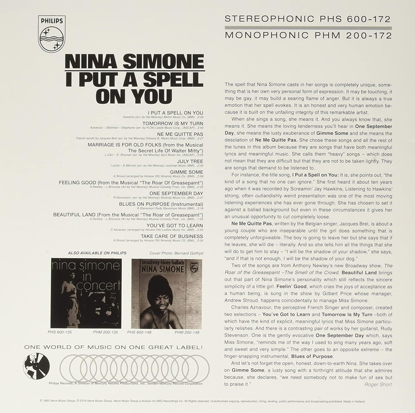 Nina Simone - I Put A Spell On You (180 Gram) (LP) - Joco Records