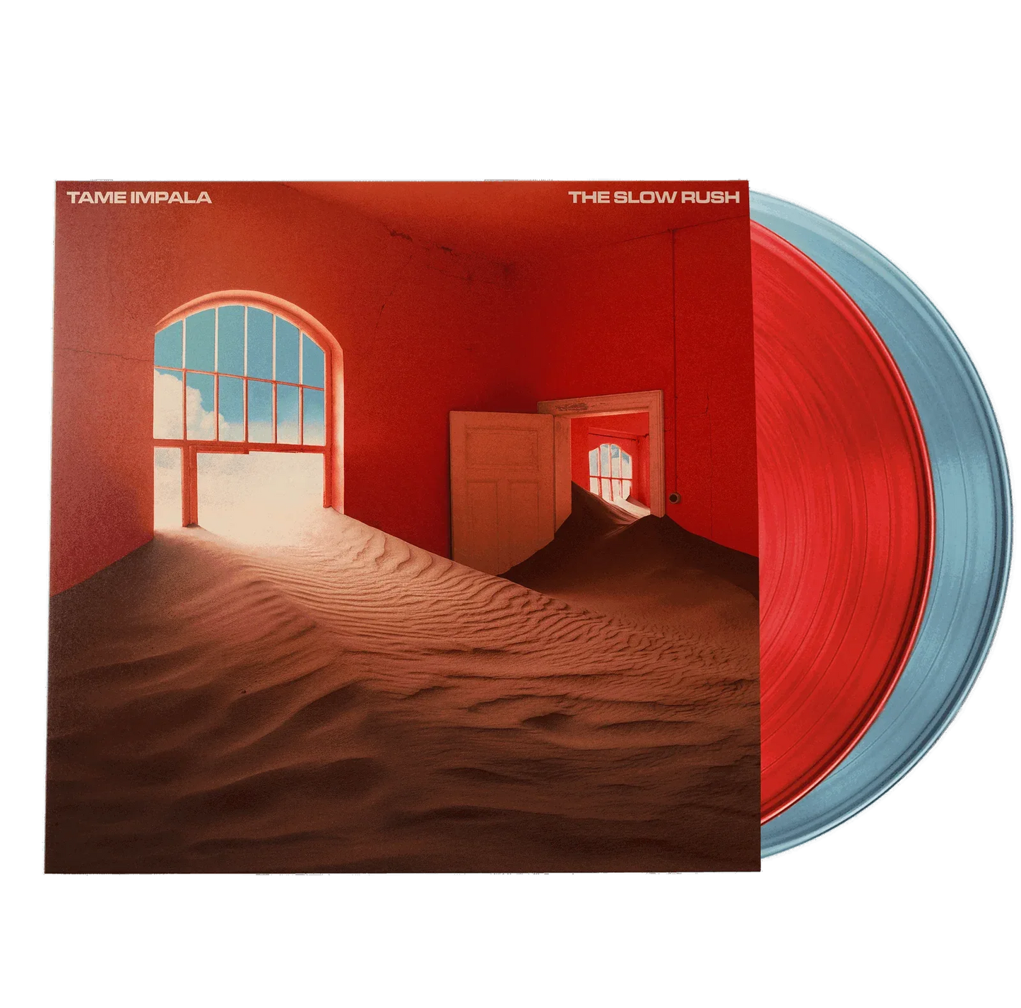 Tame Impala - The Slow Rush (2 LP | Indie Exclusive | Red & Light Blue Vinyl) - Joco Records
