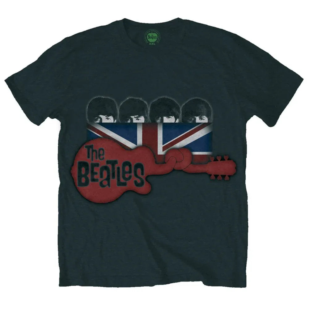 The Beatles - Guitar & Flag Tee (T-Shirt) - Joco Records