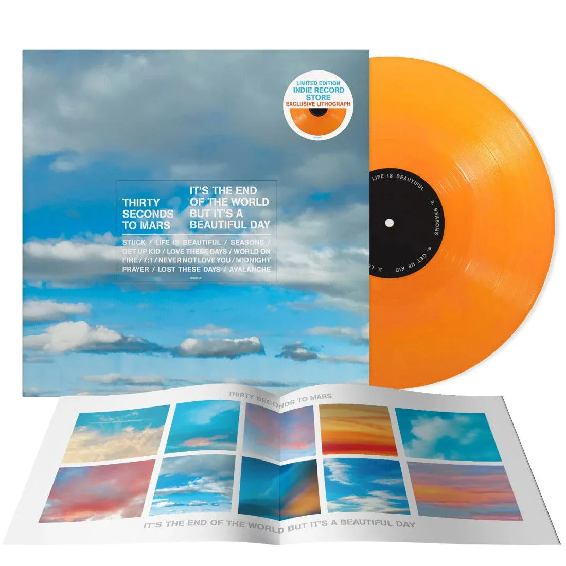 Thirty Seconds to Mars - It's The End Of The World But It's A Beautiful Day (Alternate Cover, Tangerine Vinyl) (LP) - Joco Records