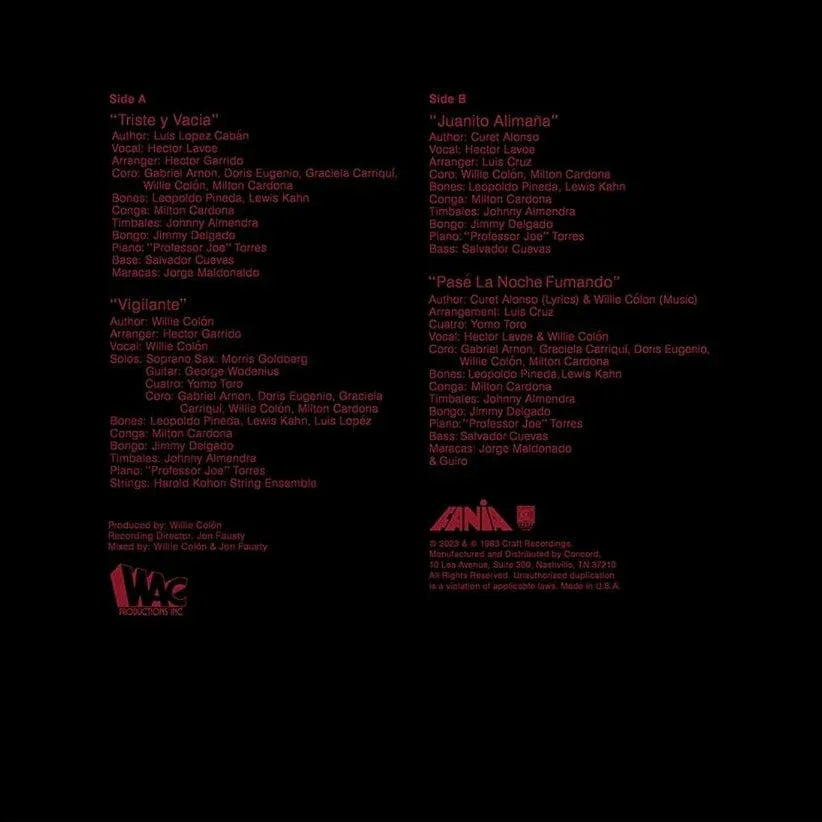 Willie Colón - Vigilante (LP) - Joco Records