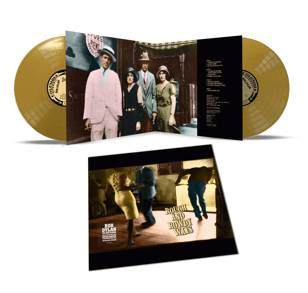 Bob Dylan - Rough And Rowdy Ways (Indie Exclusive, : 2 Gold Discs, 180 Gram, Printed Inner Sleeves, Gatefold, With D & L Card) (2 LP) - Joco Records