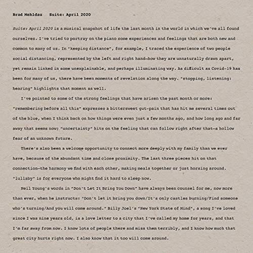 Brad Mehldau - Suite: April 2020 (LP) - Joco Records