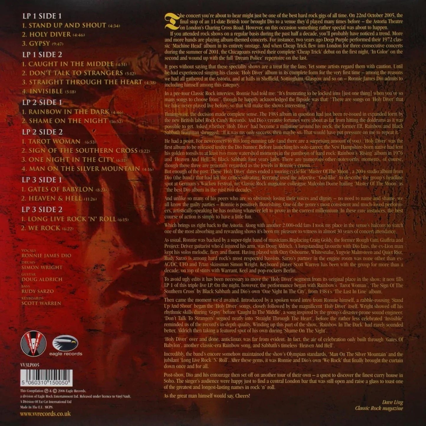 Dio - Holy Diver: Live (Limited Edition, Red Vinyl) (3 LP) - Joco Records