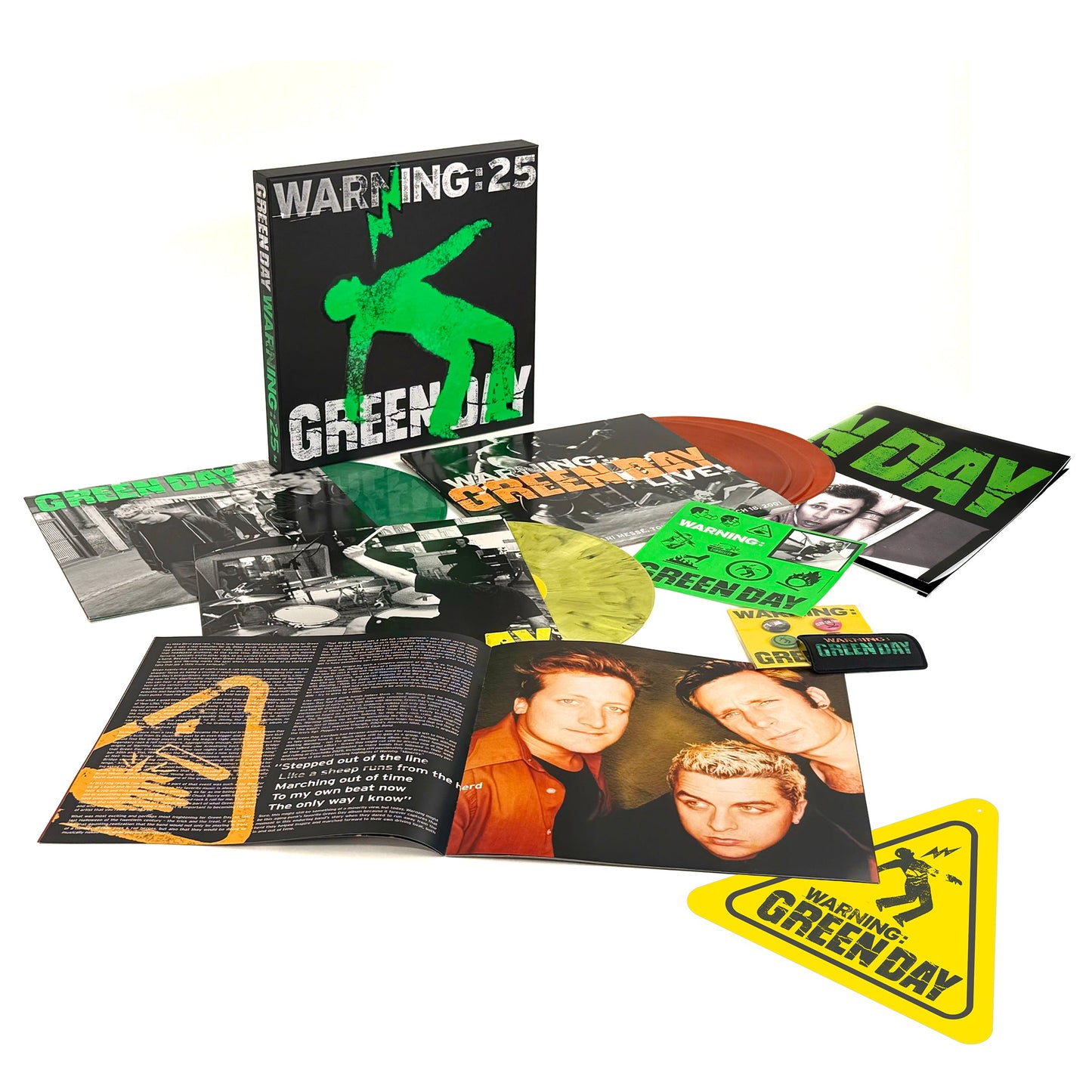 Green Day - Warning (25th Anniversary Deluxe Edition) (Indie Exclusive Vinyl Box - Green/Yellow/Orange Vinyl W/ Construction Sign) (3 LP) Limited