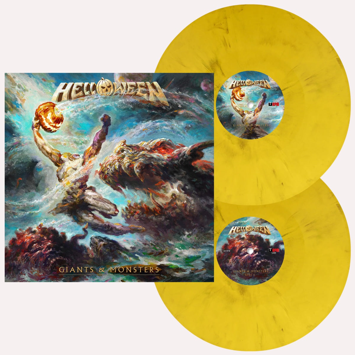Helloween - Giants & Monsters (Indie Exclusive) (Yellow Marble Vinyl) (Pumpkin Etching & Booklet) (2 LP)