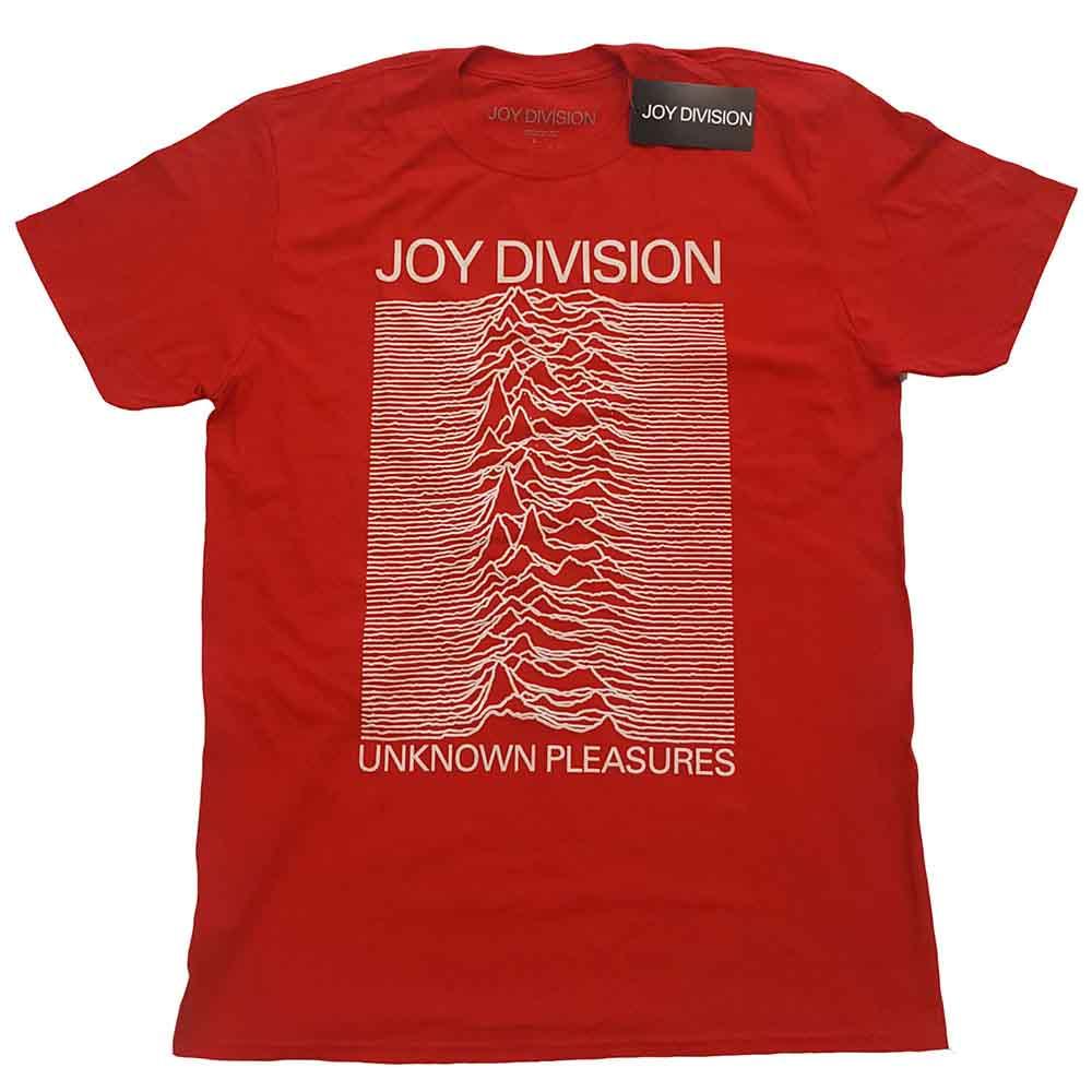 Joy Division - Unknown Pleasures White On Red (T-Shirt) - Joco Records
