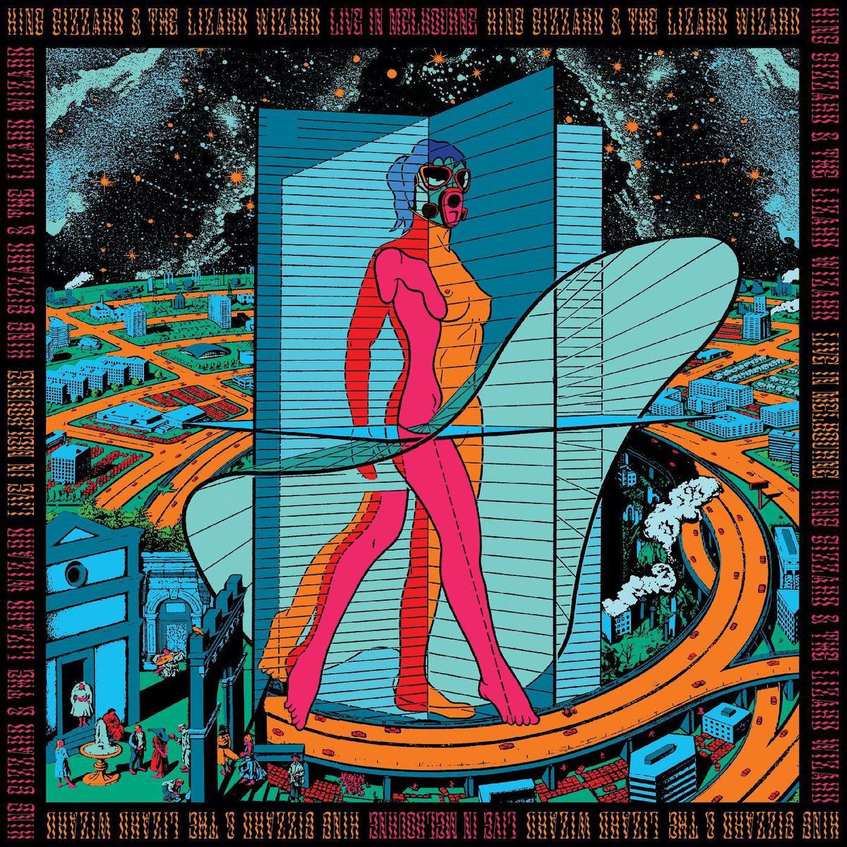 King Gizzard & The Lizard Wizard - Live In Melbourne '21 (US Fuzz Club Official Bootleg, Blue, Pink & Orange Vinyl) (Vinyl Box Set) - Joco Records