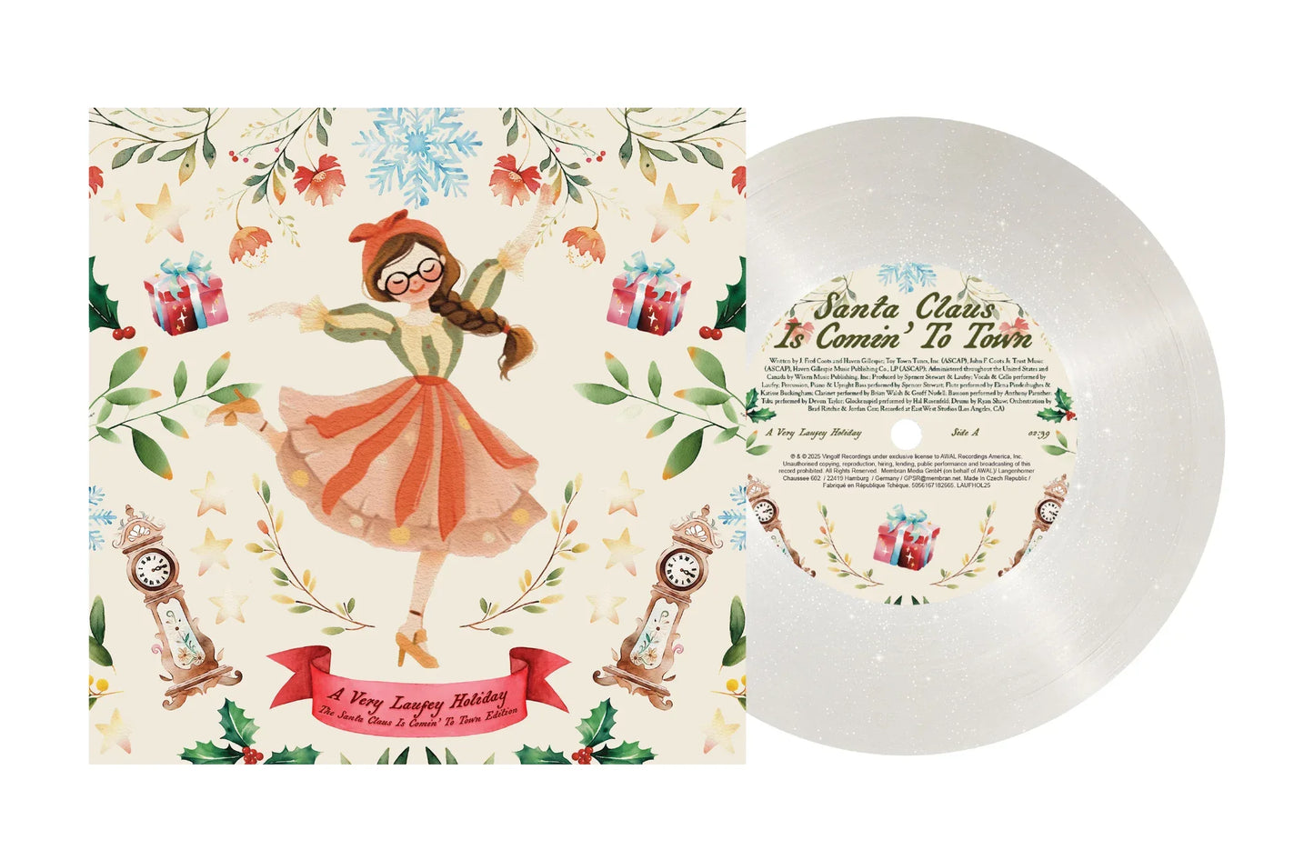 Laufey - A Very Laufey Holiday: The Santa Claus Is Comin’ To Town Edition (Snow Globe Glitter 7')