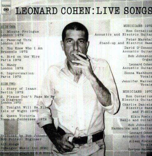 Leonard Cohen - Live Songs (LP) - Joco Records