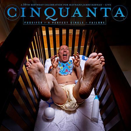 Puscifer/A Perfect Circle/Failure - Cinquanta: A 50th Birthday Celebration For Maynard James Keenan – Live (Limited Edition Clear Blue w/ Red & Pink Swirl Vinyl) (2 LP) - Joco Records