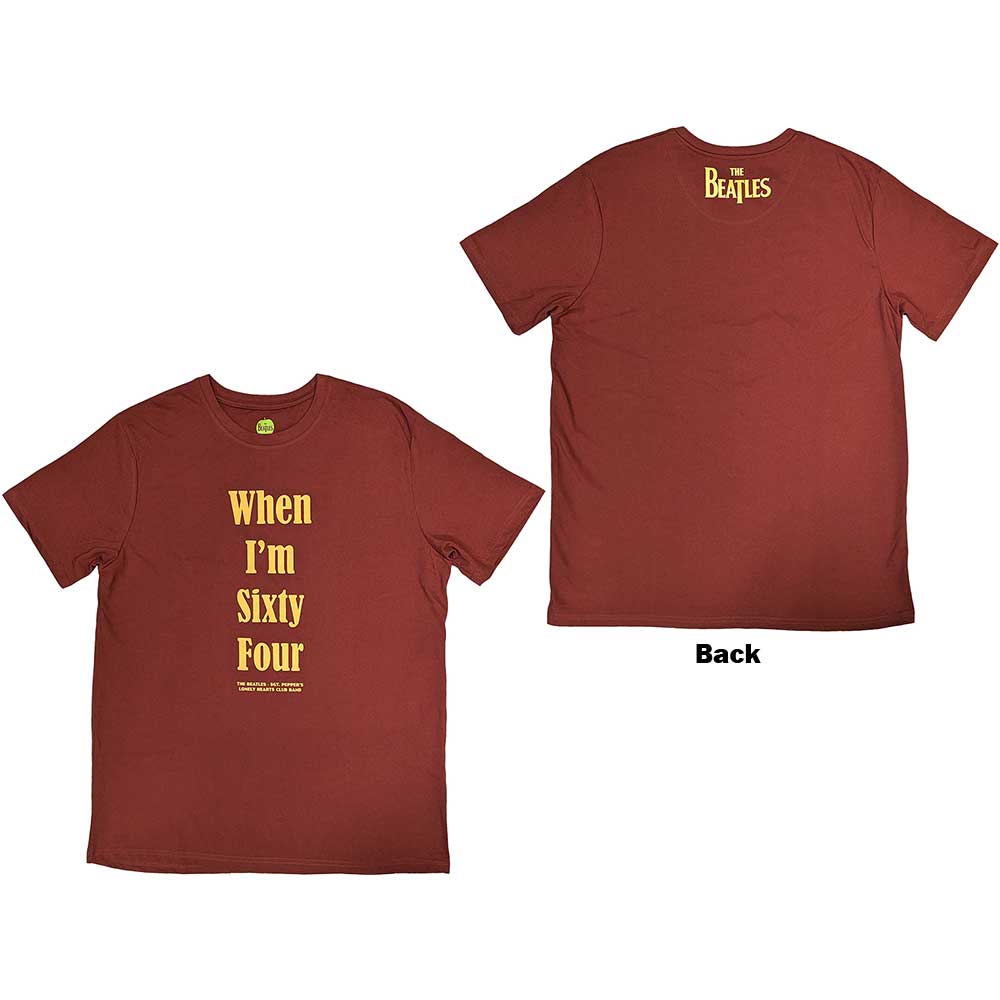 The Beatles - When I'm Sixty Four - Text Tee (T-Shirt) - Joco Records