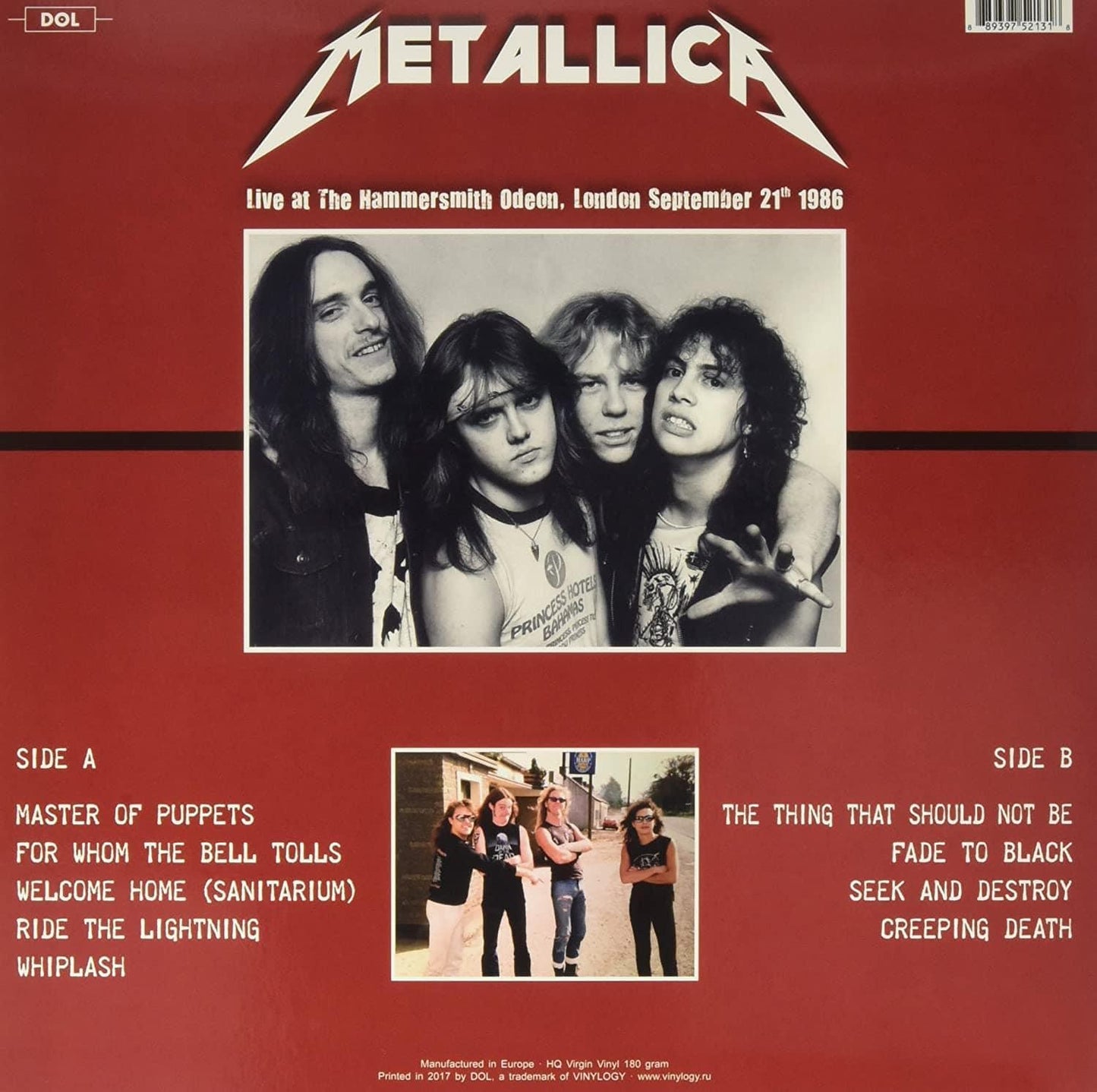 Metallica - Live At The Hammersmith Odeon, London - September 21st, 1986 (Limited Edition Import, Broadcast Recording, 180 Gram, Red Vinyl) (LP) - Joco Records