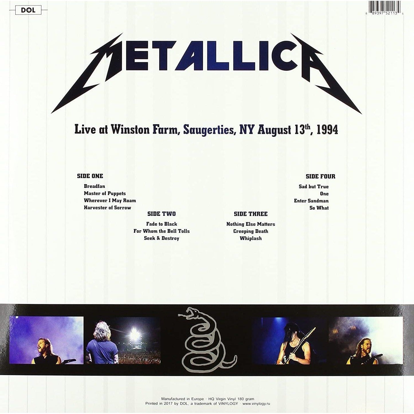 Metallica - Live at Winston Farm, Saugerties, NY - August 13th, 1994 (Broadcast Import, 180 Gram, Orange Vinyl) (LP) - Joco Records