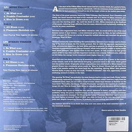 Miles Davis - Kind of Blue (Special Edition, Mono & Stereo Editions, Gatefold, 180 Gram) (2 LP) - Joco Records