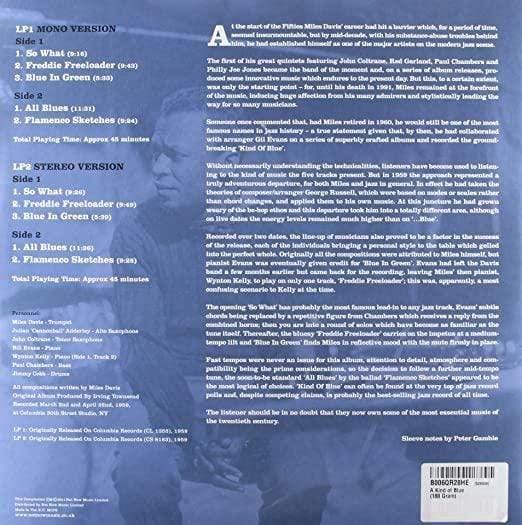 Miles Davis - Kind of Blue (Special Edition, Mono & Stereo Editions, Gatefold, 180 Gram) (2 LP) - Joco Records