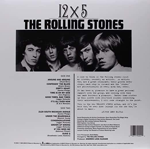 The Rolling Stones - 12 X 5 (Limited Edition, Remastered, 180 Gram, Clear Color Vinyl) (LP) - Joco Records