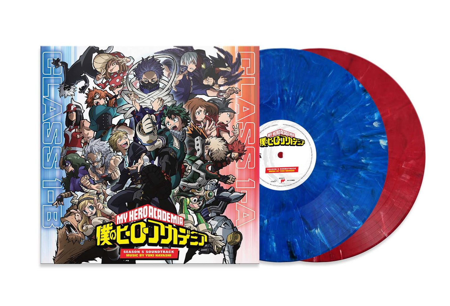 Yuki Hayashi - My Hero Academia: Season 5 (Original Series Soundtrack) (Color Vinyl, Blue, Red, 150 Gram Vinyl) (2 LP) - Joco Records