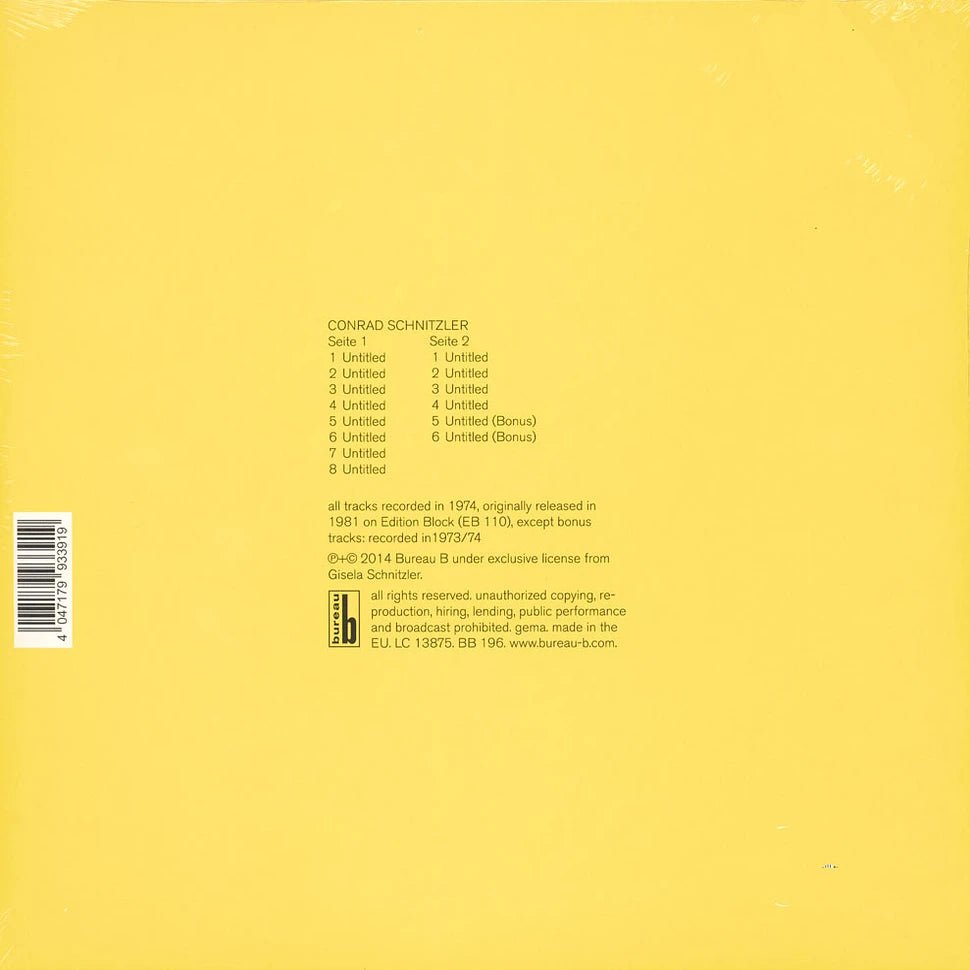 Conrad Schnitzler - Gelb (Remastered, 180 Gram) (LP)