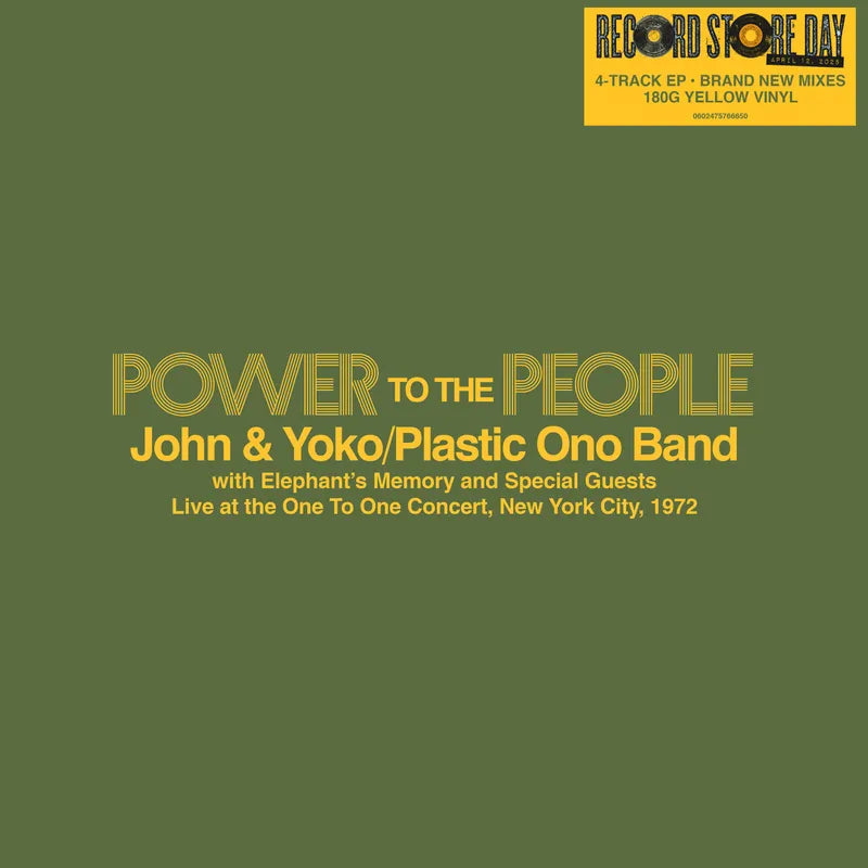 John Lennon & Yoko Plastic Ono Band - Power To The People: Live at the One To One Concert (RSD Exclusive, Yellow Vinyl) (EP)