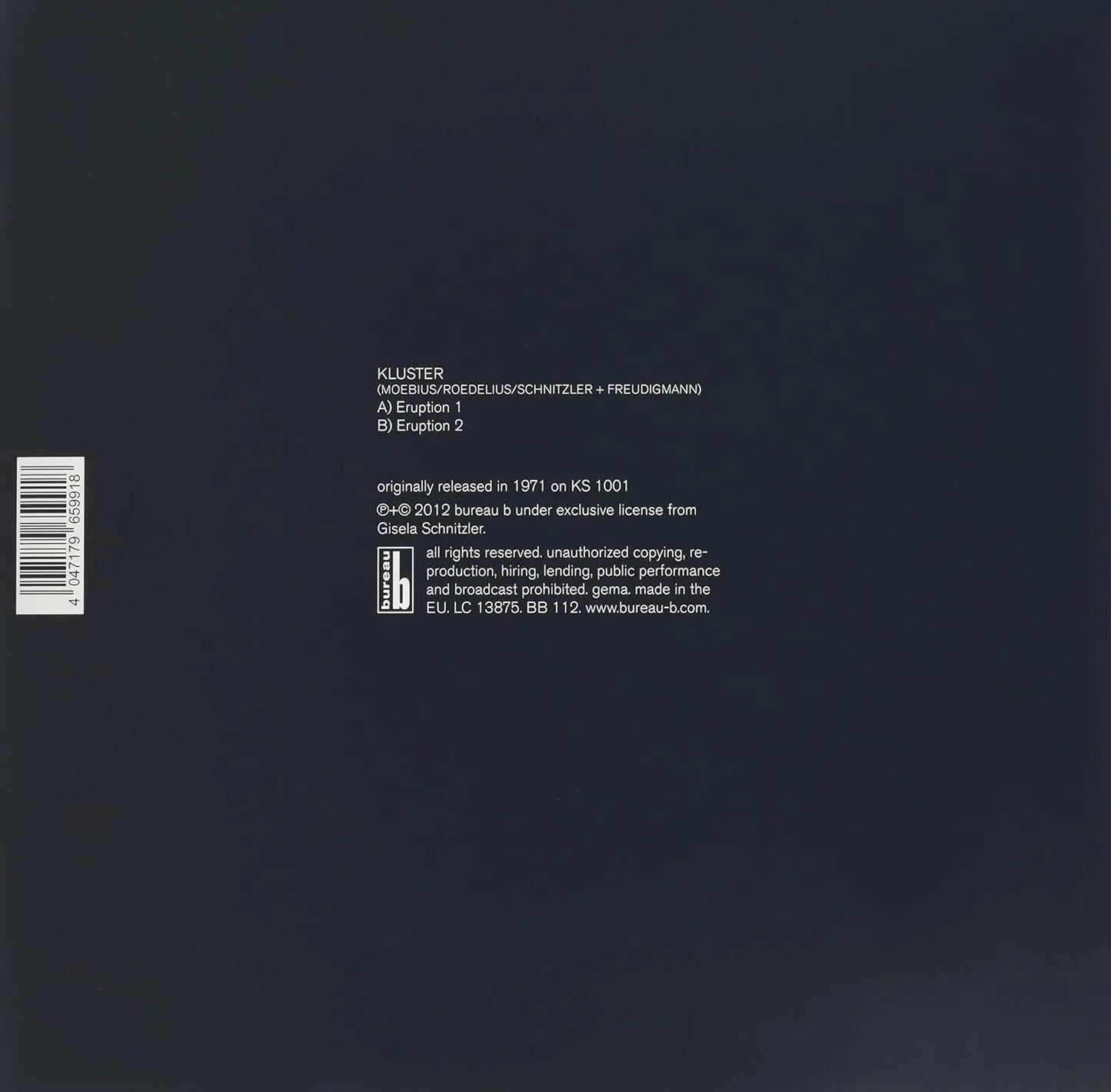 Kluster - Schwarz (Eruption) (Remastered, Import) (LP)
