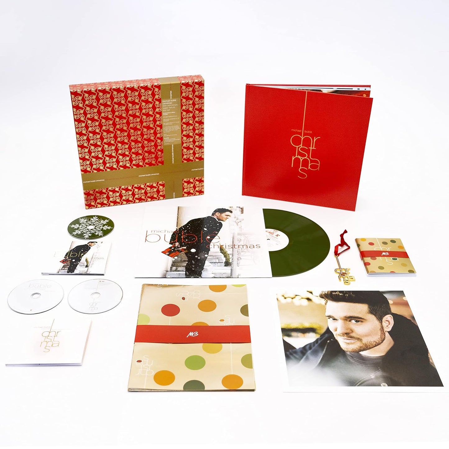 Michael Bublé - Christmas (10th Anniversary, Super Deluxe Box Set, Green Vinyl) (LP, 2 CD, DVD)