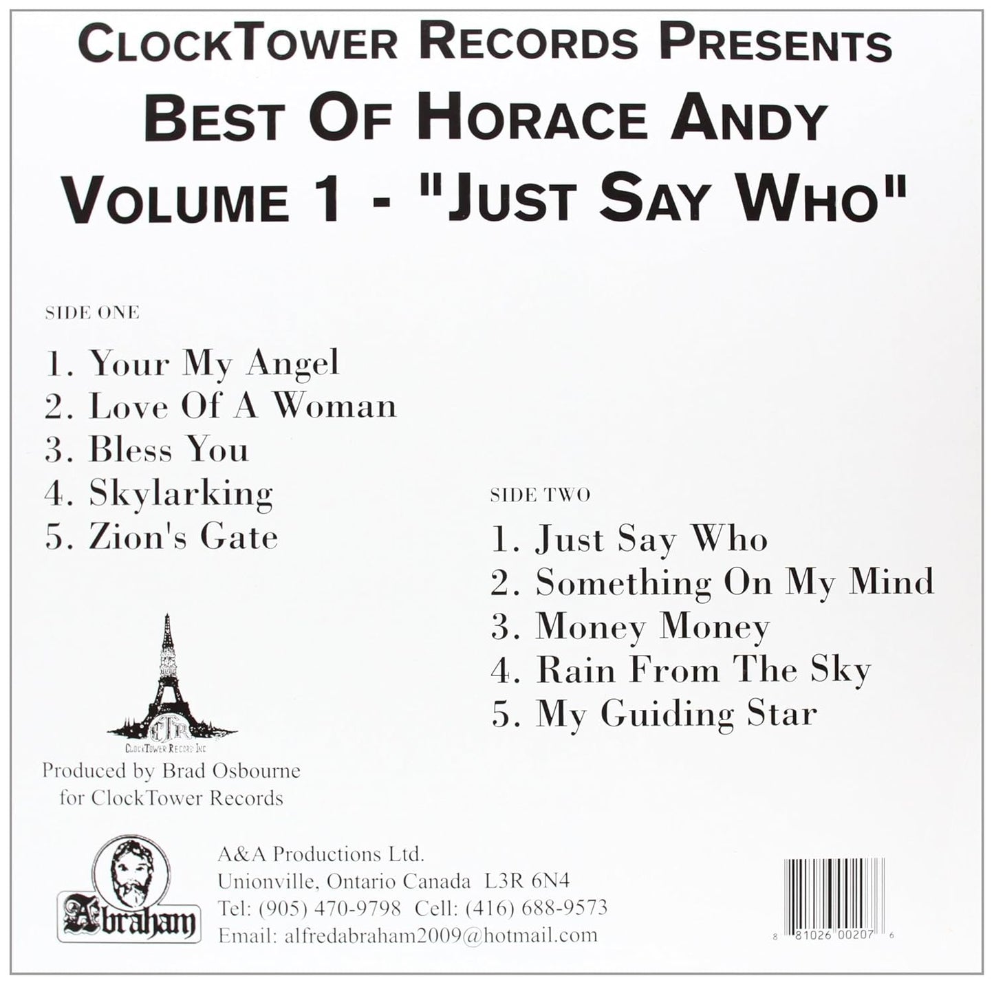 Horace Andy - Best of Horace Andy Vol. 1: Just Say Who (LP)
