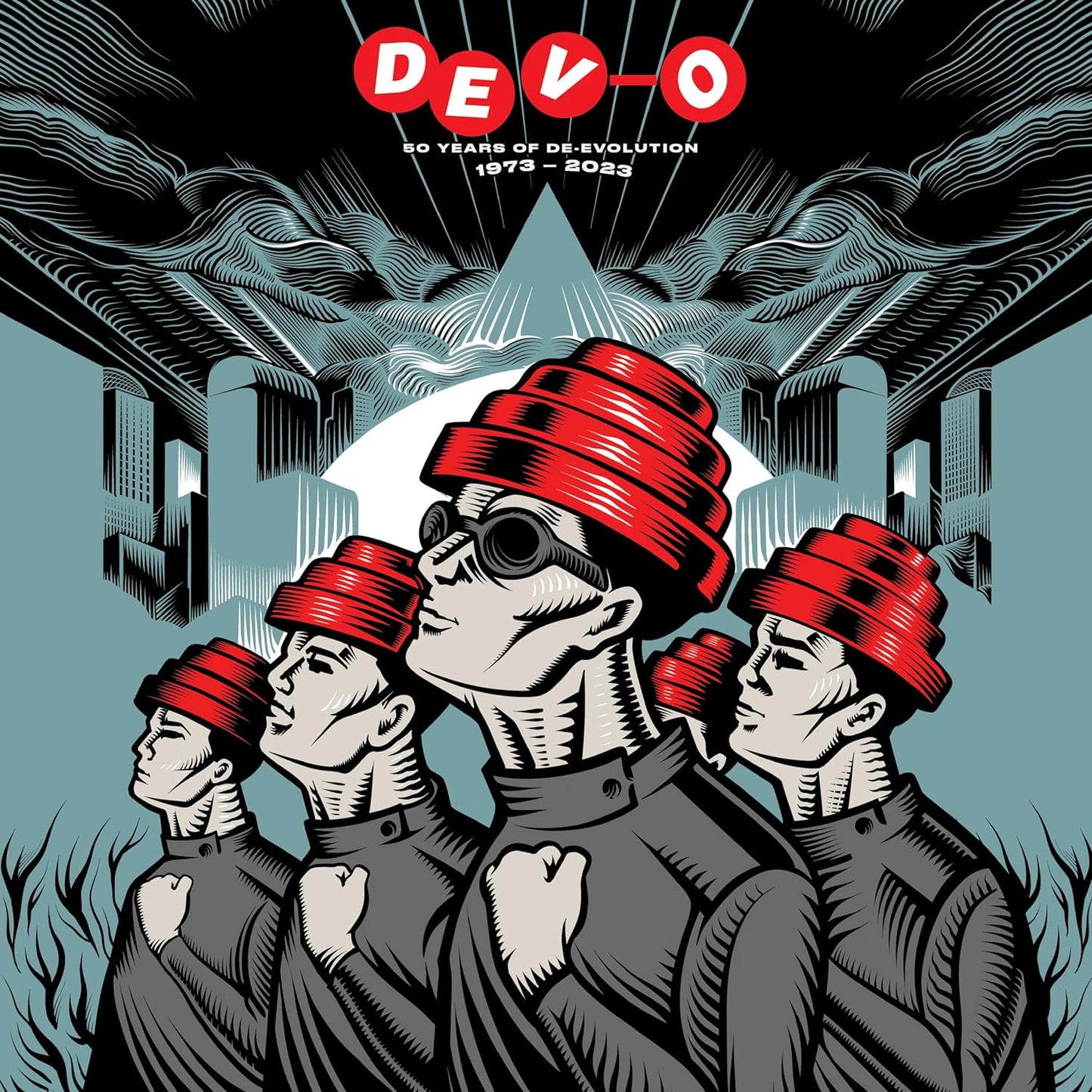 Devo - 50 Years Of De-evolution 1973-2023 (Rocktober, Red & Blue Vinyl) (2 LP) - Joco Records