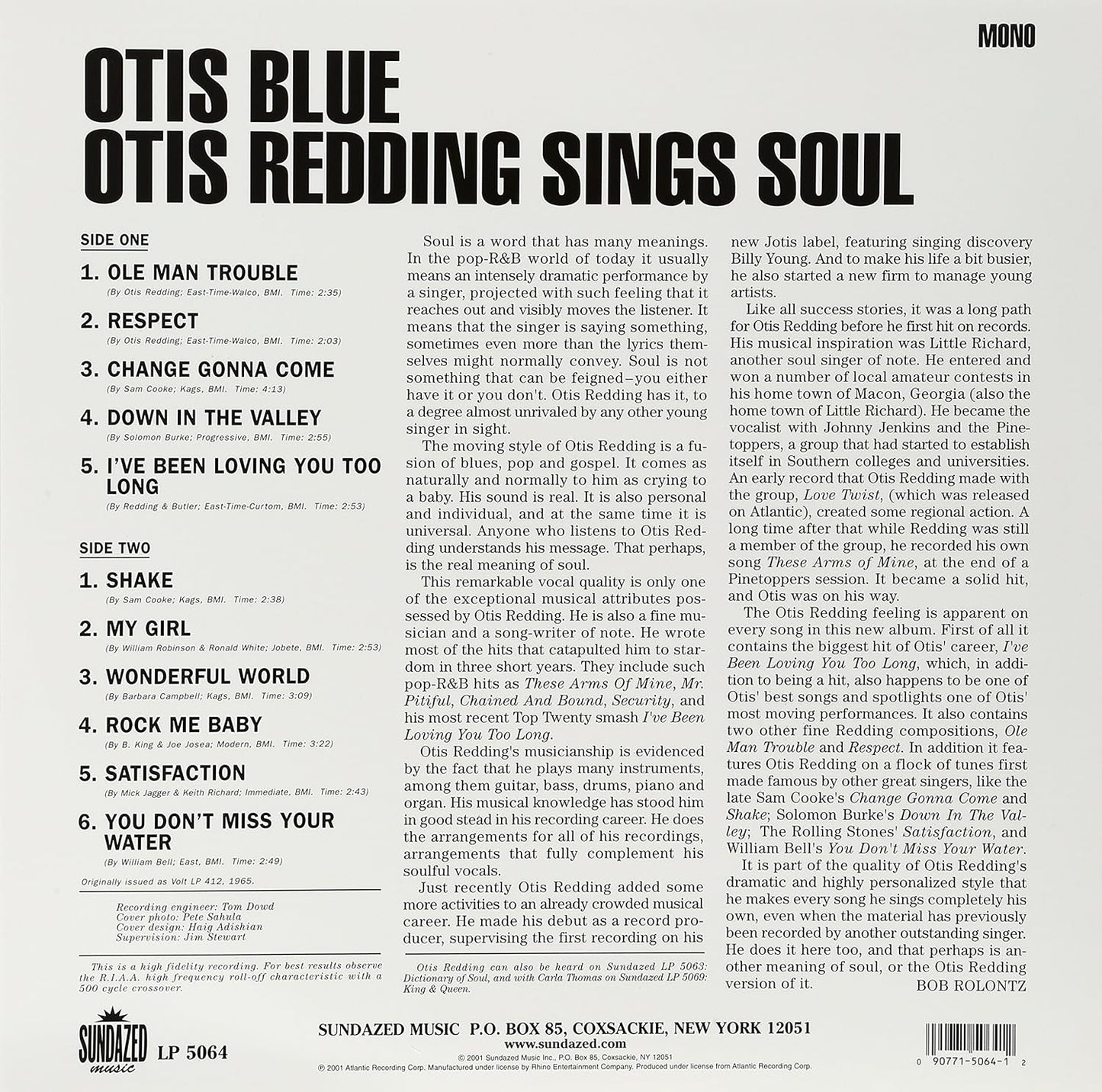 Otis Redding - Otis Blue / Otis Redding Sings Soul (LP) - Joco Records