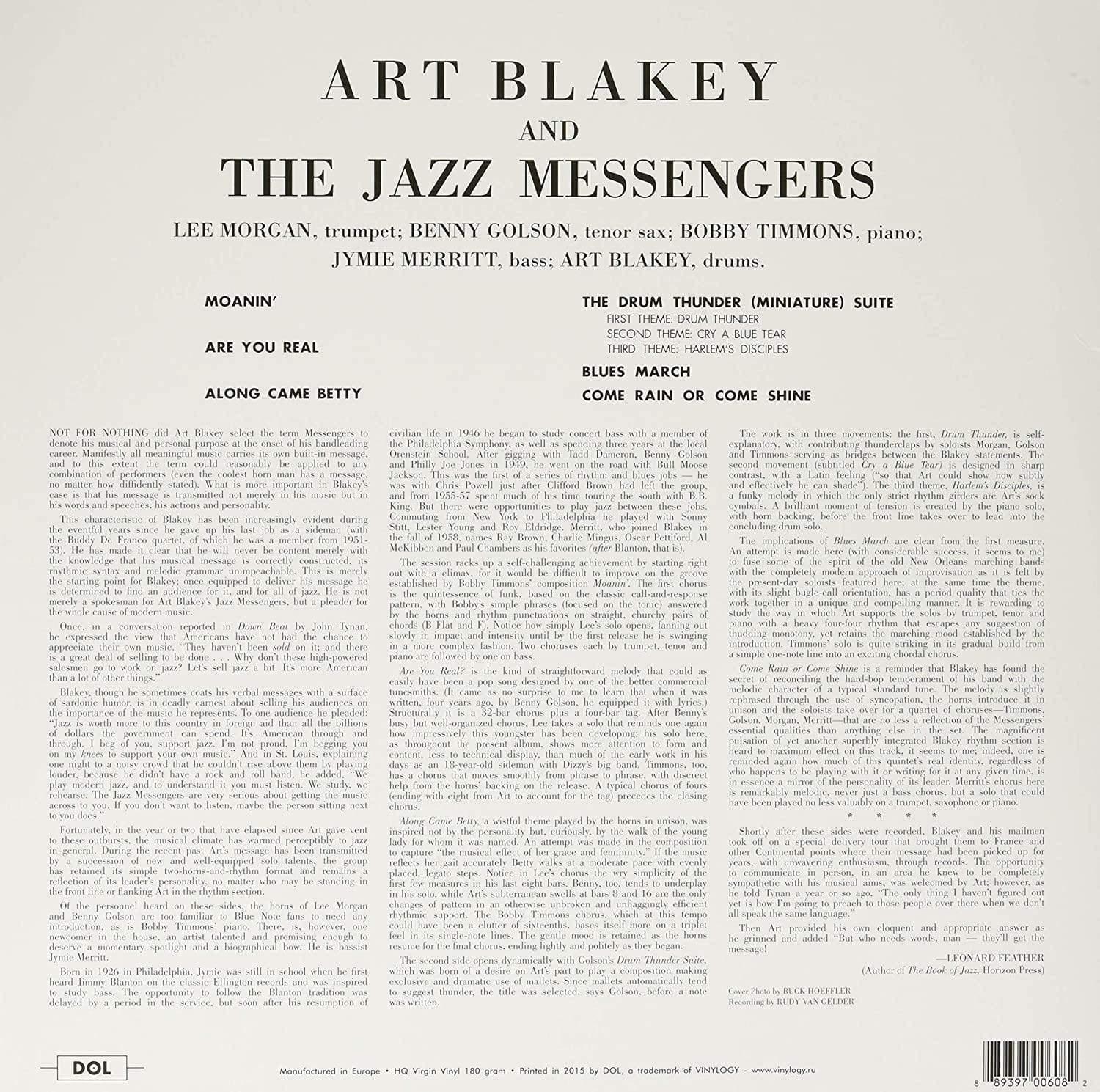 Art Blakey & The Jazz Messengers (Limited Edition, 180 Gram, Blue Vinyl) (LP) - Joco Records