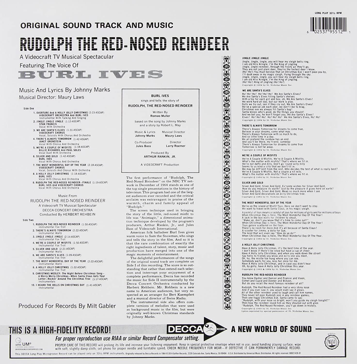Burl Ives - Rudolph The Red Nosed Reindeer (Original Soundtrack) (LP) - Joco Records