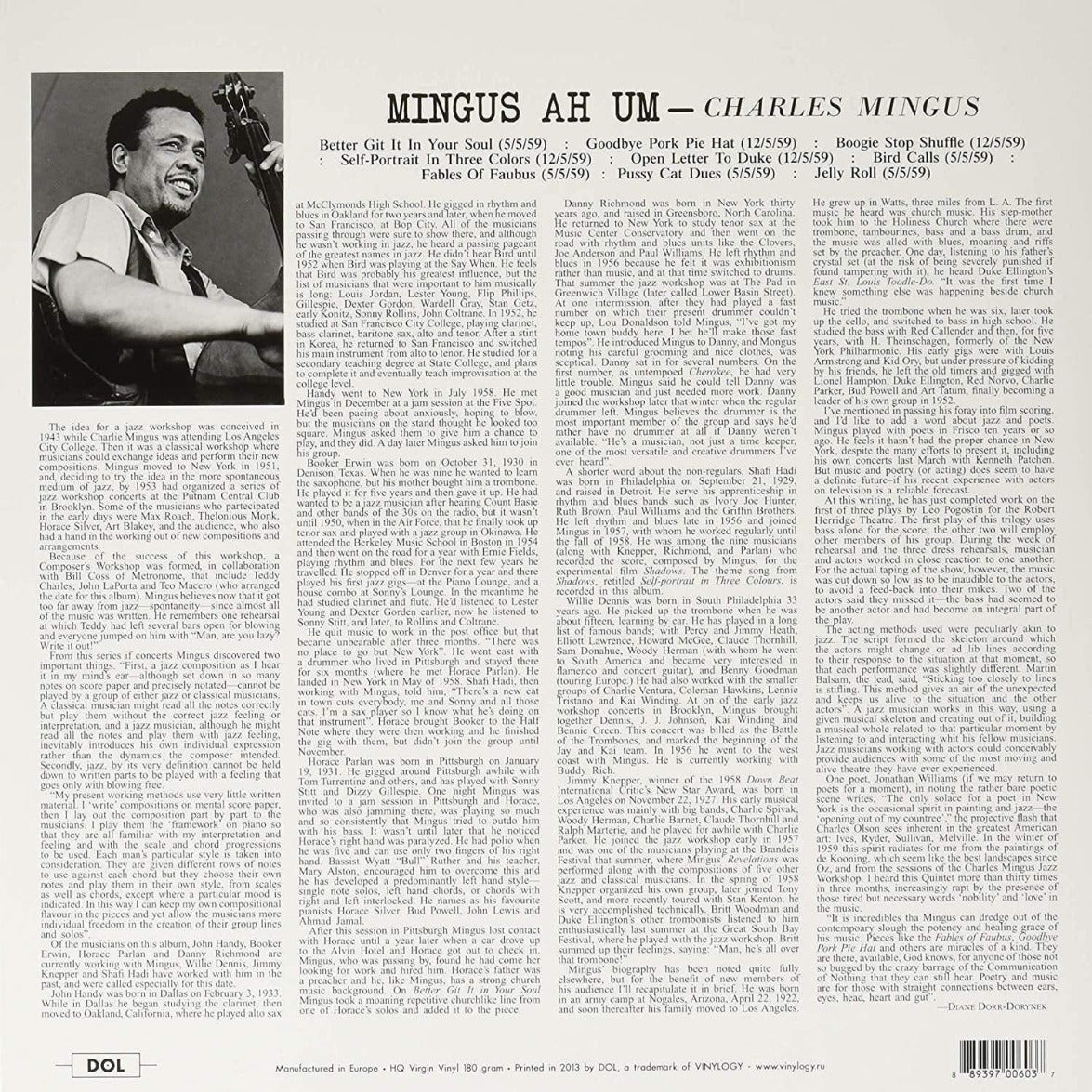 Charles Mingus - Mingus Ah Um (Limited Anniversary Edition, 180 Gram, Blue Vinyl) (LP) - Joco Records