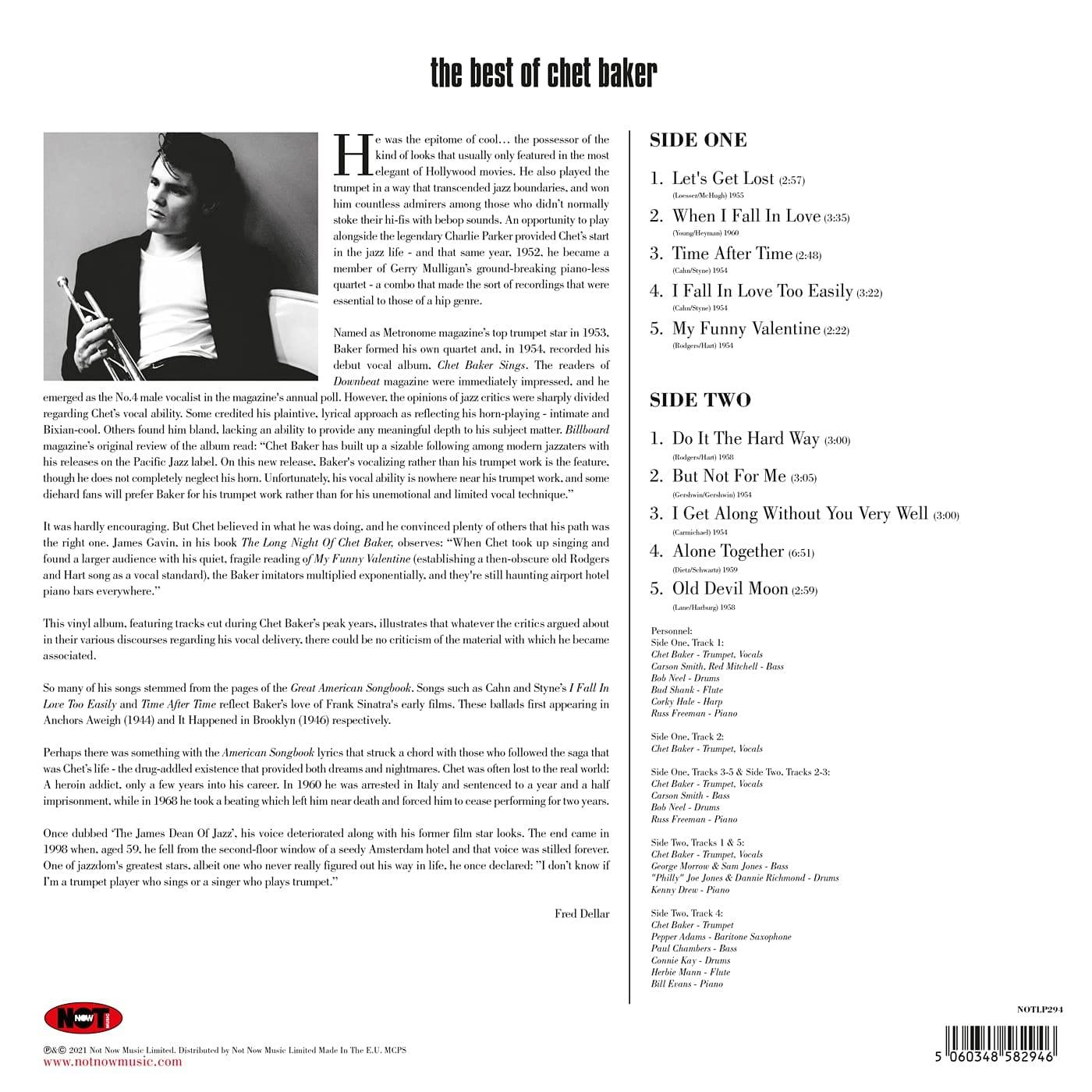 Chet Baker - The Best Of (Limited Edition, 180 Gram, Silver Vinyl) (LP) - Joco Records