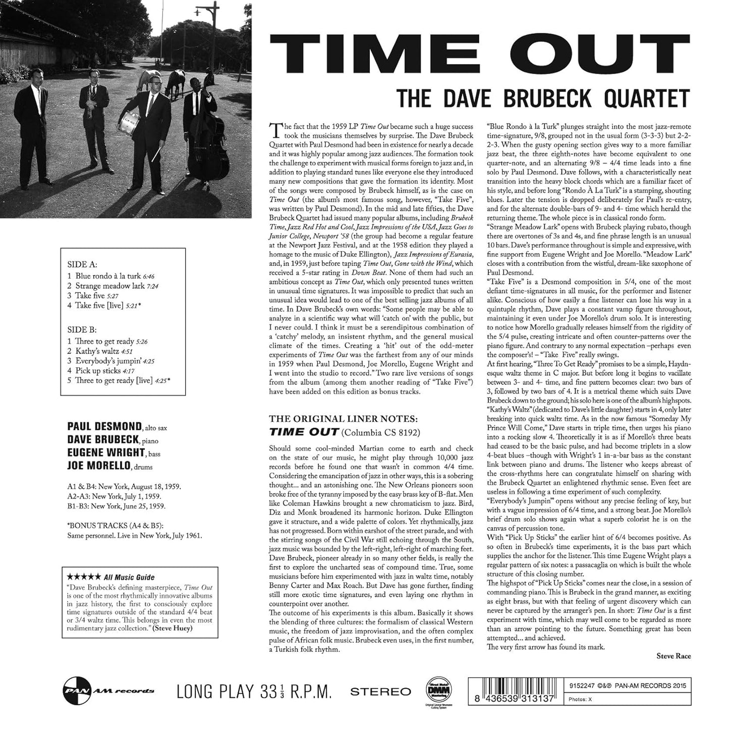 Dave Brubeck - Time Out + 2 Bonus Tracks (Limited Edition Import, 180 Gram) (LP) - Joco Records