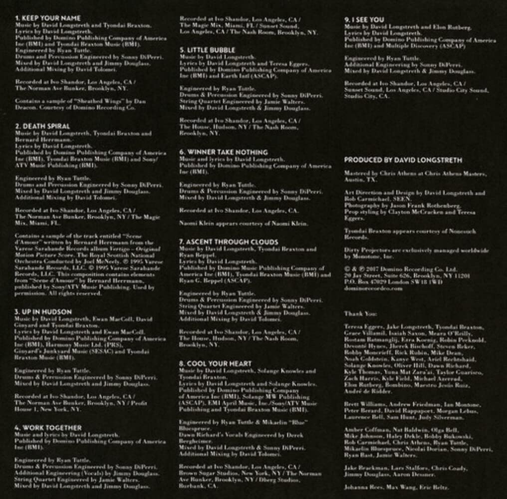 Dirty Projectors - Dirty Projectors (2 LP) - Joco Records