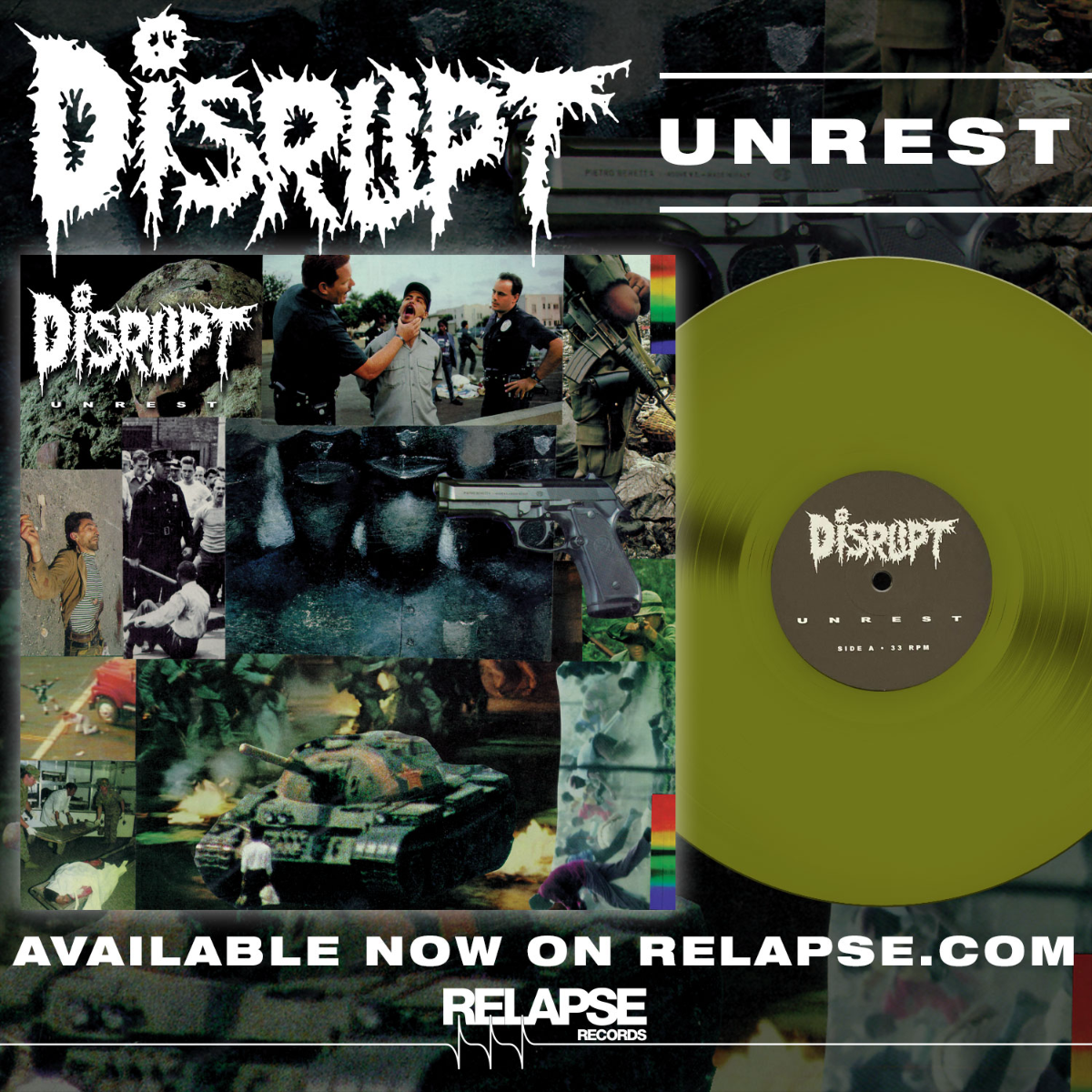 Disrupt - Unrest (Limited Edition, Swamp Green Vinyl) (LP) - Joco Records