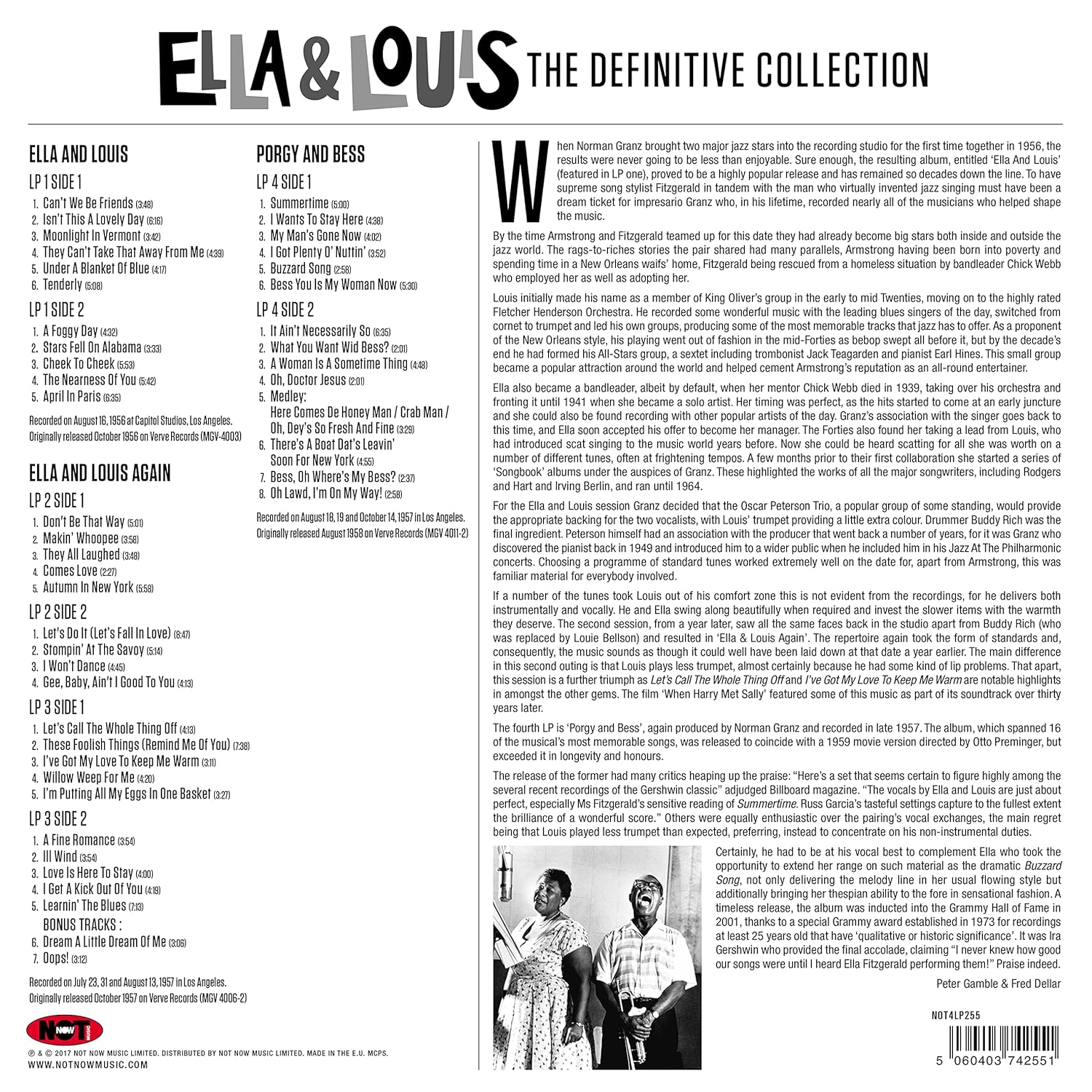 Ella Fitzgerald & Louis Armstrong - Ella & Louis - The Definitive Collection (Import) (4 LP) - Joco Records